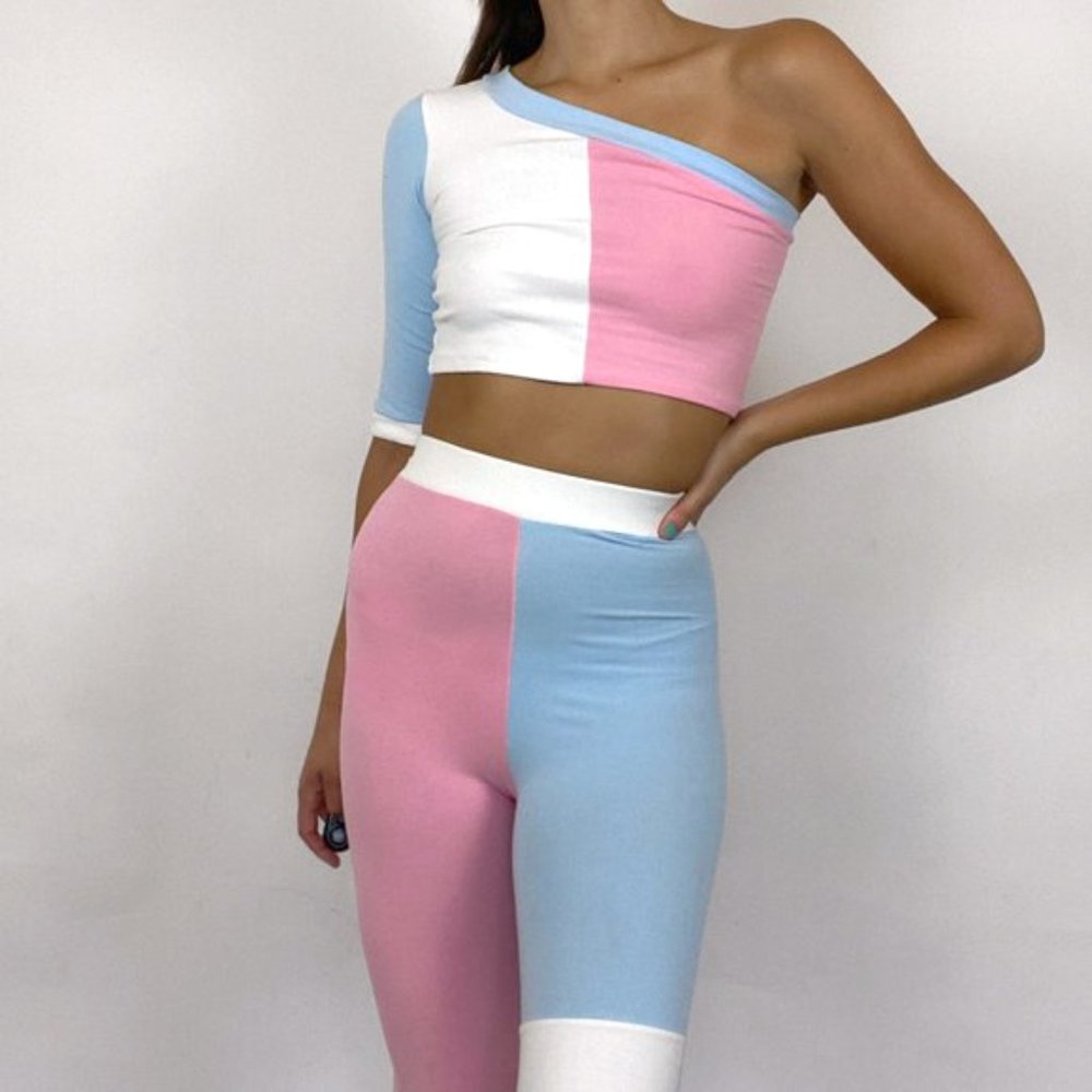Vintage Colorblock High Waist Flare Pants - Picture 2 of 9